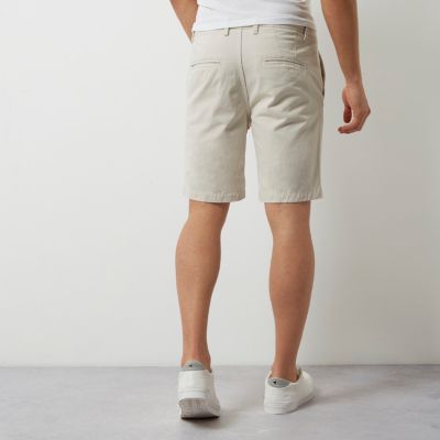 Stone slim fit chino shorts